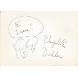 Phyllis Diller signed album page