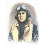 Sgt/Plt Tony Pickering WW2 RAF Battle of Britain Pilot signed colour print 12 x 8 inch signed in