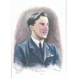 Plt/Off Nigel Rose WW2 RAF Battle of Britain Pilot signed colour print 12 x 8 inch signed in Pencil.