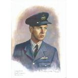 F/Off Byron Duckenfield WW2 RAF Battle of Britain Pilot signed colour print 12 x 8 inch signed in