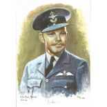 F/Lt Roger Morewood WW2 RAF Battle of Britain Pilot signed colour print 12 x 8 inch signed in