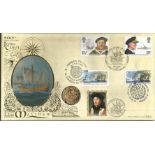 John Cabot 500th ann Benham official coin FDC PNC C97/09. 1997 cover with Italy, GB, Isle of Man &
