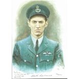 P/O Keith Ashley Lawrence WW2 RAF Battle of Britain Pilot signed colour print 12 x 8 inch signed