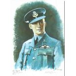 Plt Off Percival Beake WW2 RAF Battle of Britain Pilot signed colour print 12 x 8 inch signed in