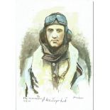 F/Lt A.M. Montague Smith WW2 RAF Battle of Britain Pilot signed colour print 12 x 8 inch signed in