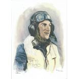 Plt/Off Nigel Rose WW2 RAF Battle of Britain Pilot signed colour print 12 x 8 inch signed in Pencil.