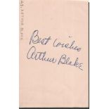 Arthur Blake signed album page. Good Condition. All signed items come with our certificate of