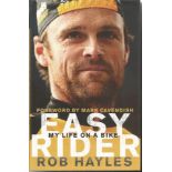 Mark Cavendish signed Easy Rider my life on a bike hardback book. Signed on inside title page.