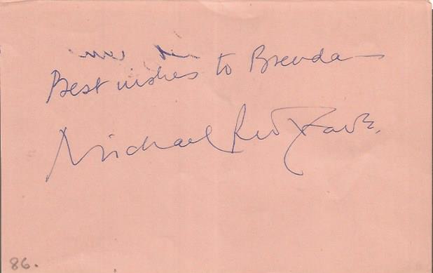 Michael Redgrave signed album page. Dedicated. 20 March 1908 - 21 March 1985 was an English stage