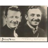 Jimmy Nervo and Teddy Knox signed small vintage photo. Part of the original crazy gang. Good