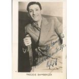 Freddie Bamberger signed small sepia photo. Good Condition. All signed items come with our