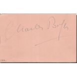 Charles Boyer signed album page. 28 August 1899 - 26 August 1978 was a French actor who appeared