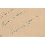 Ronald Lewis signed album page. 11 December 1928 - 11 January 1982, was a Welsh actor, best known