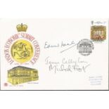 Edward Heath, James Callaghan and Michael Foot signed London Economic Summit 1984 FDC. London SW FDI