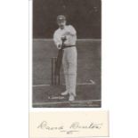 David Denton signed autographed piece with b/w star series photo. An attacking batsman, he had a