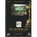 Golf Legends signed Ryder Cup Programme. Seve Ballesteros, Nick Faldo, Joachim Haeggman, Mark James,
