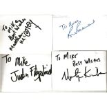 Rugby signed index card collection. 40 cards. Some of names included are Bill Beaumont, Martyn
