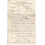 Chas Paynter West Ham Football club secretary hand written letter on club notepaper dated 1942. Note