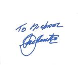 Seve Ballesteros signed white card. Dedicated to Michael. Comes from large in person collection we