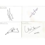 International football signed index card collection. 13 cards. Includes Michel, Luis Garciaconde,