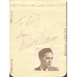 Richard Waring actor signed autograph album page. Dedicated. Good Condition. All signed items come