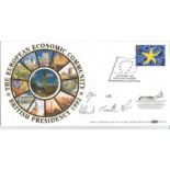 Single European Market BLCS78 FDC signed by 3 that flew the Hercules. 13/10/92 Westminster London