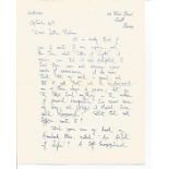 Author John Stewart Collis handwritten letter 1960 regarding his books. (1900-1984) was an Irish