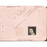 Jessica Tandy actress signed autograph album page. Dedicated. Dick Haymes signed on reverse. Good