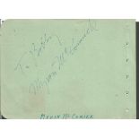 Myron McCormic actor signed autograph album page. Dedicated. Margaret Whiting singer signature on