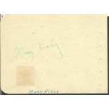 Mary Healy actress signed autograph album page. William Gargan actor signature on reverse. Good