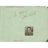 John Lund signed autograph album page. Dedicated. Peter Lind Hayes on reverse. Good Condition. All