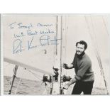 Robin Knox-Johnston signed 6x3 b/w photo. Dedicated. English sailor. In 1969 he became the first