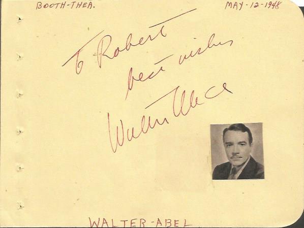 Arleen Whelan actress signed autograph album page. Dedicated. Walter Abel actor signed on reverse. - Image 2 of 2