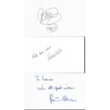 Heartbeat signed white card collection. 3 cards signed by Peter Benson, Gwen Taylor and David