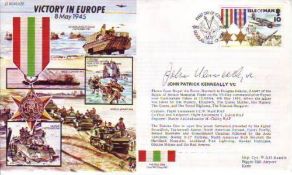 VICTORIA CROSS 50th anniversary of WW2 series cover dedicated to Victory in Europe signed by John