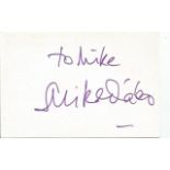 Mike D Abo Manfred Man band signed 6 x 4 inch white card to Mike. Comes from a huge in person