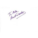 Bert Weedon Guitar legend signed 6 x 4 inch white card to Mike. Comes from a huge in person