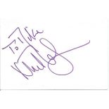 Nick Mason Pink Floyd signed 6 x 4 inch white card to Mike. Comes from a huge in person autograph
