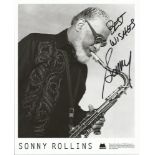 SONNY ROLLINS Jazz Saxophone Legend signed 8x10 Promo Photo. Good Condition. All signed items come