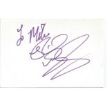 Rick Wakeman musician signed 6 x 4 inch white card to Mike. Comes from a huge in person autograph