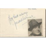 Jack Warner signed album page. Dennis Lotis on reverse. Good Condition. All signed items come with