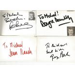 Entertainment signed 6x4 index card collection. 50 cards. Dedicated to Mike/Michael. Some of names