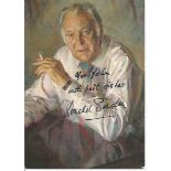Donald Sinden signed colour postcard. Dedicated. 9 October 1923, 12 September 2014 was an English