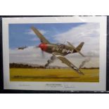 King of the Strafers print signed by Col J Goodson & John Atwood P51 designer. P51 Mustang print