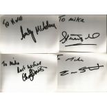 Rugby signed 6x4 white index card collection. 50+ cards. Dedicated to Mike Michael. Some of