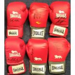 Boxing glove signed collection. 6 full size gloves each individually signed by David Price, Danny