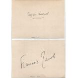 Monod, Jacob, Iwoff Nobel prize three signatures on album pages. Jacques Lucien Monod, a French