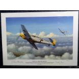 ME109 print Achtung Indianer Rechts by Iaine Wyllie. 16 x 12 inch print depicting two ME109s