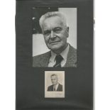 J. Tinbergen Nobel prize laureate small signed photo, matted with photo to an overall size of 10 x 8