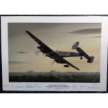 Luftwaffe aces multisigned print Night Ghost of St Trond. Iain Wyllie 16 x 12 inch print depicting